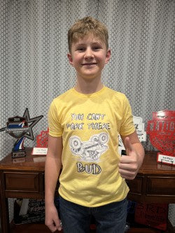 YUH CAN'T PARK THERE BUD Yellow Youth T-Shirt